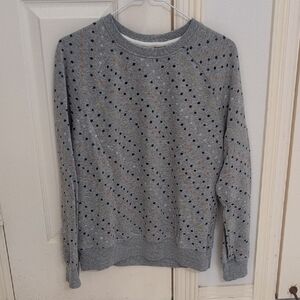 Prana Gray Sweatshirt With Multicolor Dots
